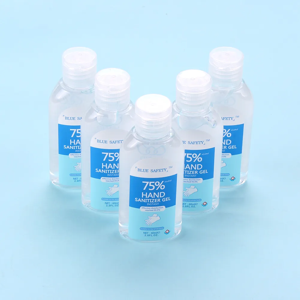 60ml Gel désinfectant pour les mains jetable 75% d'alcool Stérilisant Désinfectant Désinfectant Antibactérien Désinfectant pour les mains pour enfants Séchage rapide