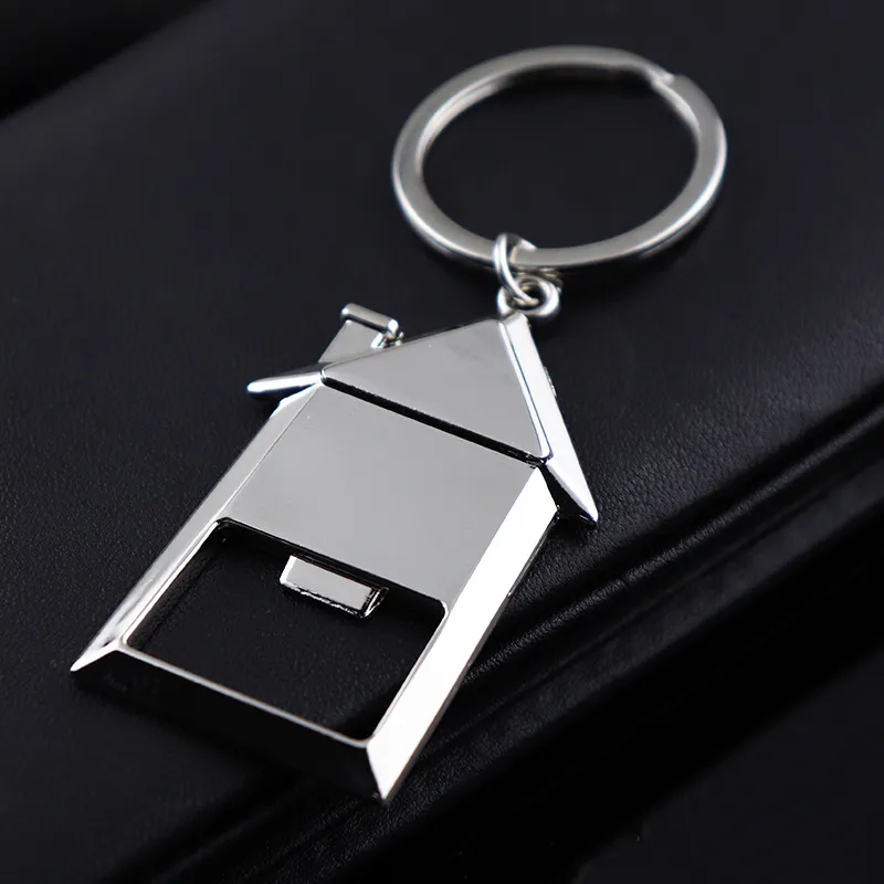 House Shaped Bottle Opener Keychain Personalized Wedding Gifts Souvenirs Birthday Christmas Gifts for Guests Wholesale