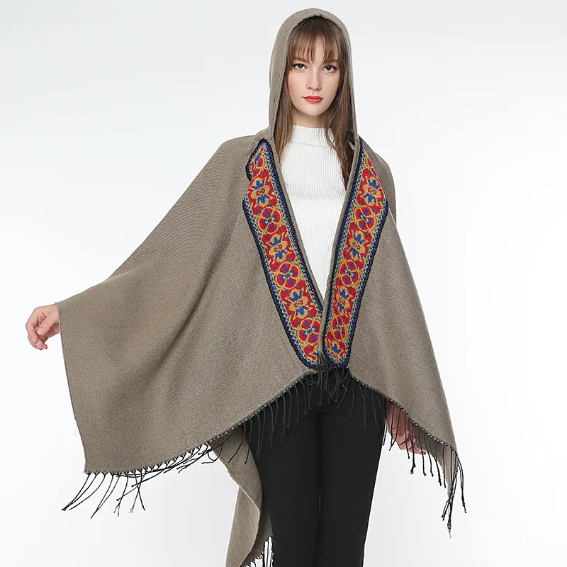 2019 Neue europäische und amerikanische Mode-Ponchos aus Kaschmirimitat, bequem, weich, warm, Poncho-Schal