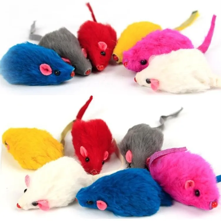 Multi Color Simulation Mouse Plush Cat Toy Creative Pet Toy Simulation Plysch Long Tail Mouse T9i00335