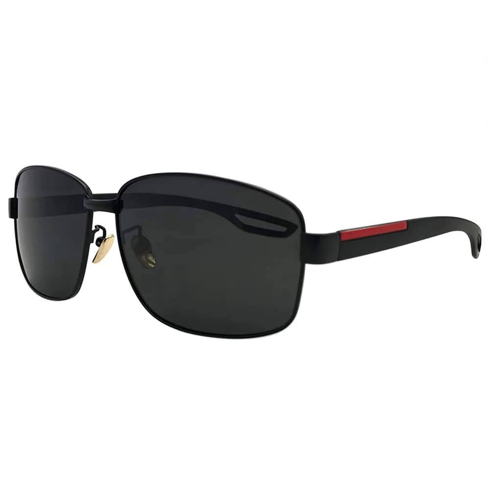 Luxo-kupnepo homens de luxo moda polarizada designer de marca de sunglasses 7-552 Óculos moldura preta lente cinza