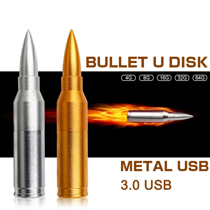 3.0 USB Flash Drive Gun Cartoon Bullet Metal U Dysk 64 GB Darmowe niestandardowe logo Ekskluzywne grawerowane gry Boys Giftdiy Playerunknn's Battleves