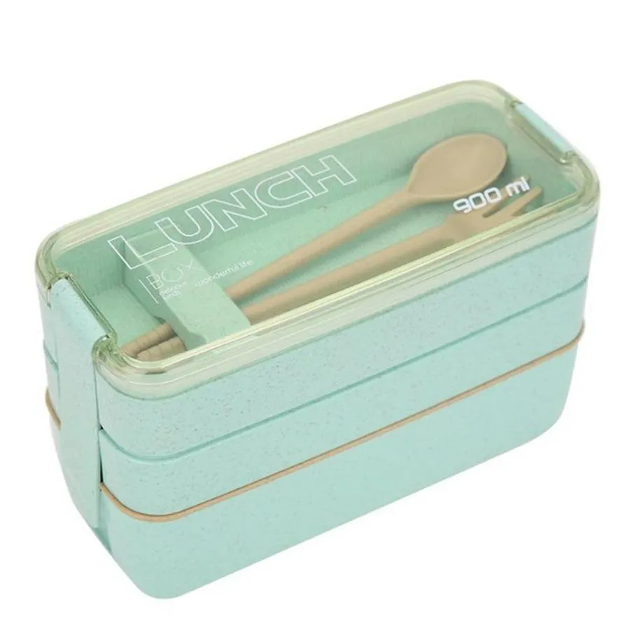 BENTO SET - 3PCS Lunch Boxes 900 ml | Wheat Straw