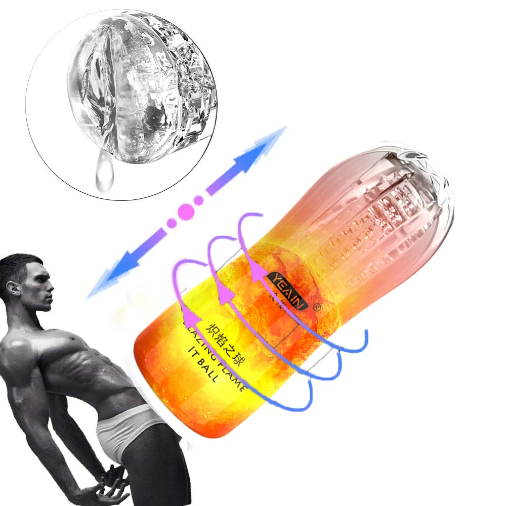 Flesh Vibrating Light Massager echte Pussy Männliche Sex-Masturbation Erwachsene Spielzeug männlicher Masturbator Cup für mich_voghion.com