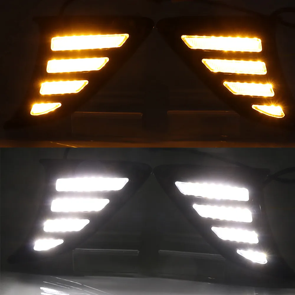 1 Set DRL Led Daytime Running Lights DRL With Yellow Turn Signal Lamp Fog Lamp For Suzuki Ciaz 2019 2020