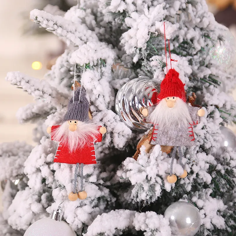 2019 Neujahrsdekoration für Home DIY Weihnachten Mini Santa Doll Anhänger Weihnachtsbaum Hänge Ornamente Urlaub Pack von 4pcs