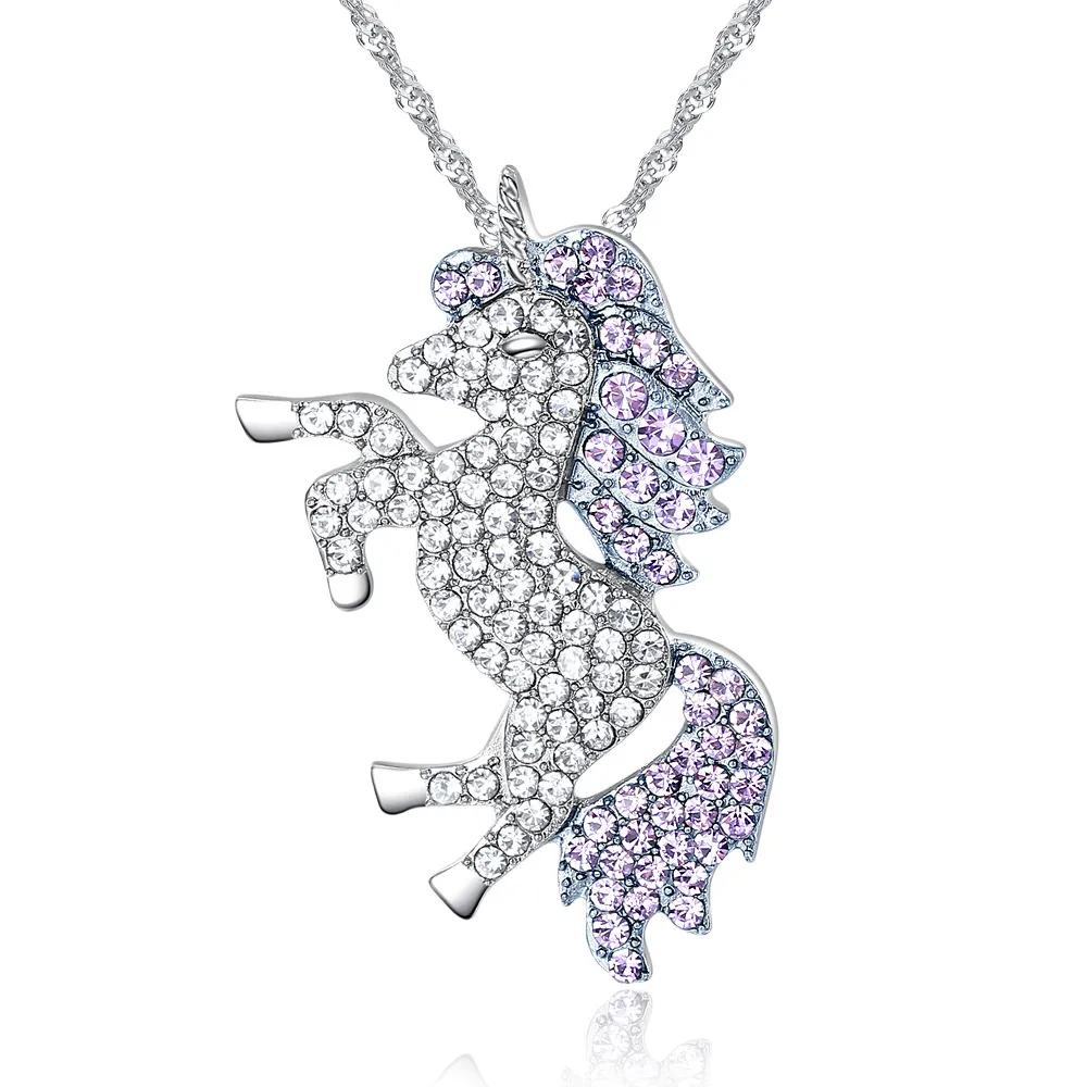 Unicorn Pendant Necklace Jewelry Gifts Sterling Silver Filigree Runnin