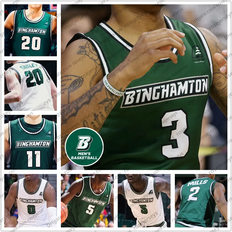 Binghamton Bearcats NCAA Basketball Jersey Custom #3 Sessoms, #20