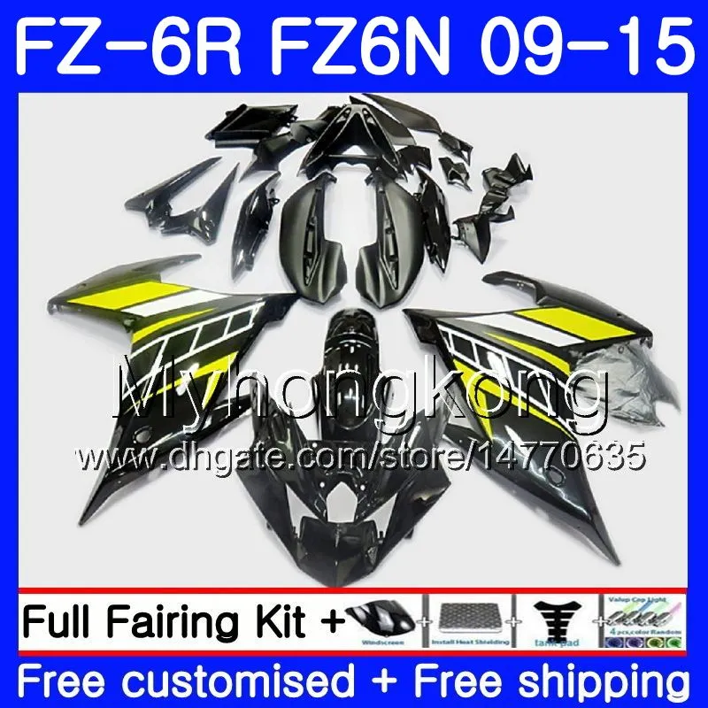 Kropp för Yamaha FZ6N FZ6 R FZ 6N FZ6R 09 10 11 12 13 14 15 Svart gul Hot 239HM.13 FZ-6R FZ 6R 2009 2010 2012 2013 2014 2015 Fairings