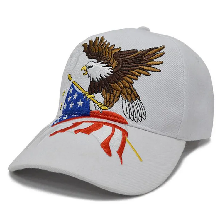 New Men Eagle Baseball Cap Full Form American Flag Embroidery Snapback