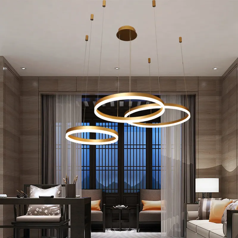 colgantes modernas para salón Comedor Acrílico aluminio regulable Acrílico Iluminación de acrílico