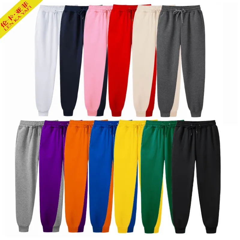 Herenbroek mannen joggingbroek modemerk solide kleur zwart wit roze dikke herfstbroeken elasticated taille casual 2020 nieuwe 3xl