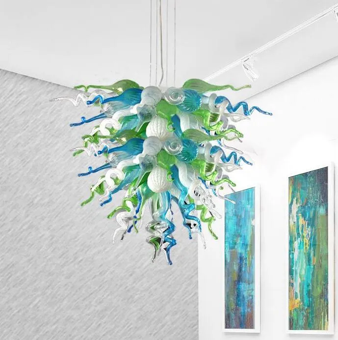 Modern LED Pendant Light Home Decoration Living Room Lights Style Hand Blown Glass Hanging Chandelier Light