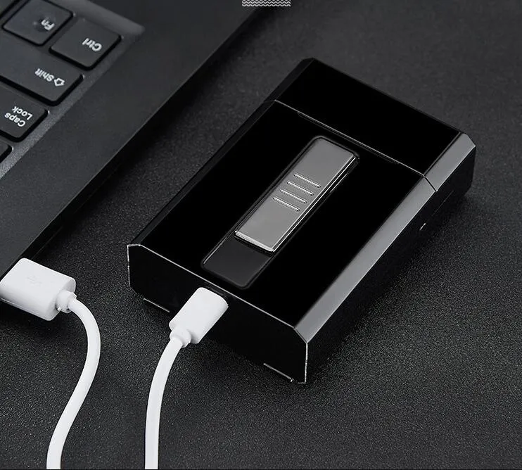 Newest USB Electronic Cigarette Case Box Storage With Lighter Cigarettes  Holde Charging Gadgets Magnet Switch from Dhgate Lighters - price 5.82