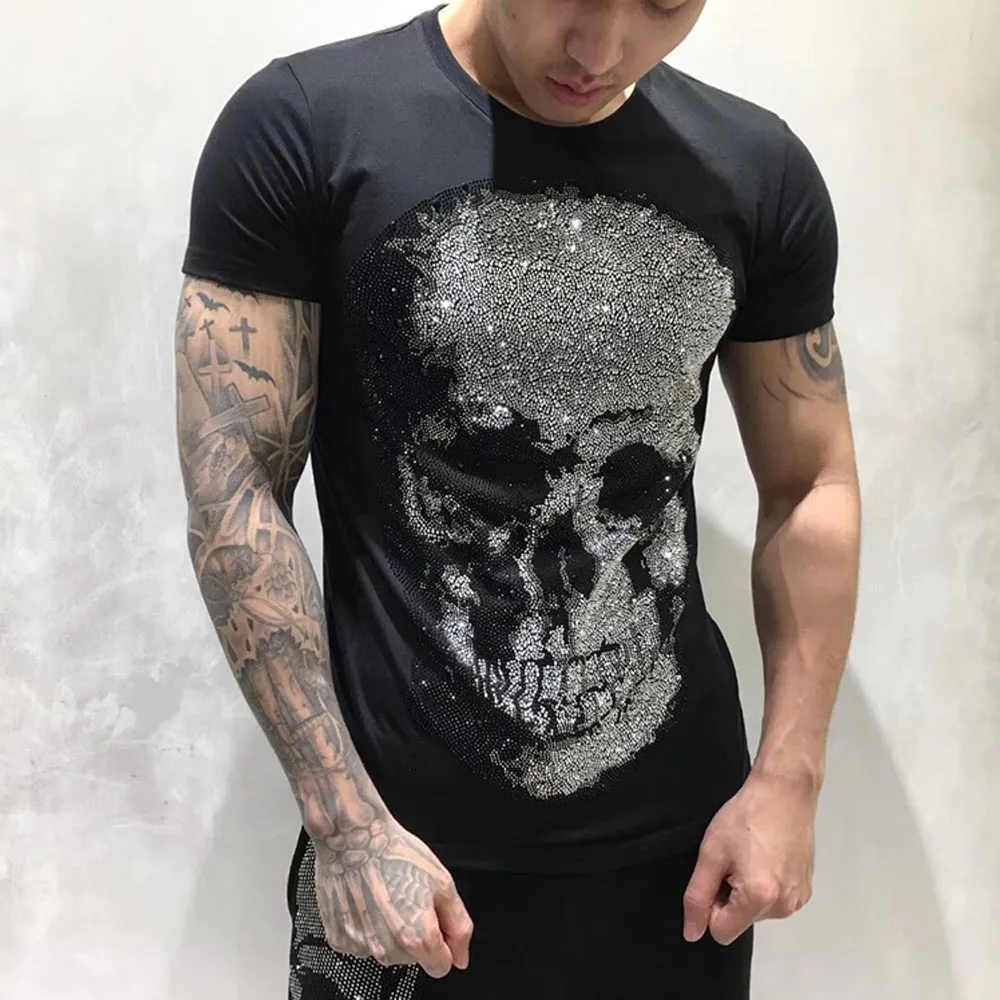 Wholesale High Quality Diamond Skull Designer Skull T Shirt For 