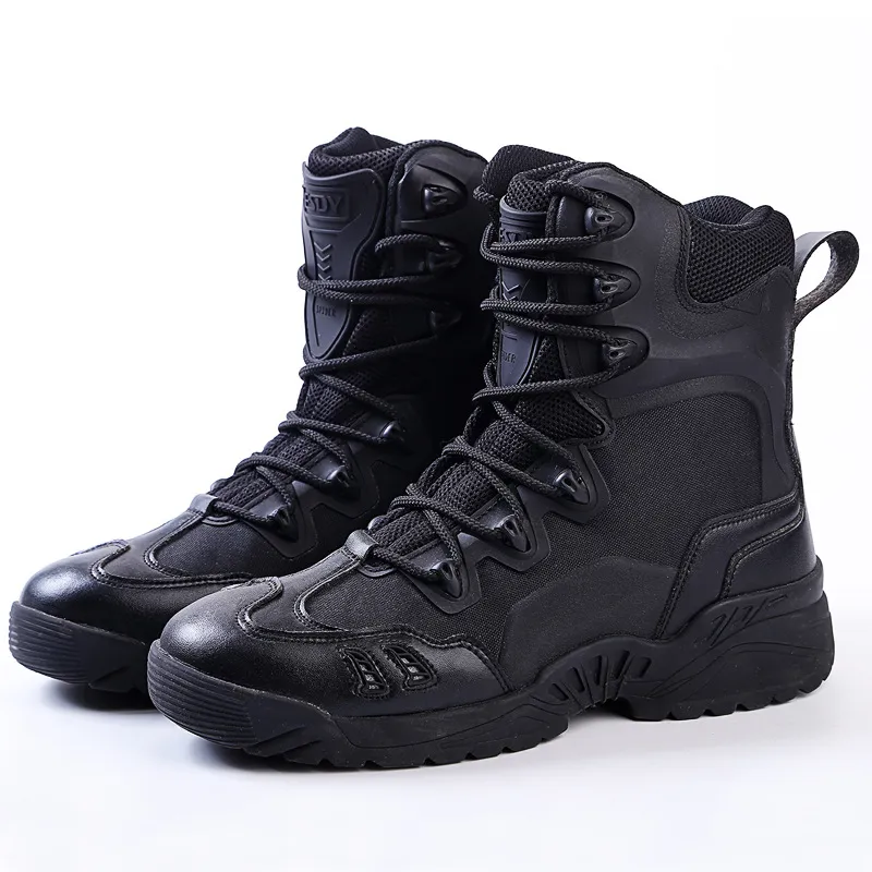 Botas masculinas de altura para ajudar montanhismo ao ar livre caminhadas botas militares acampando confortável wearable Sapatos militares respiráveis