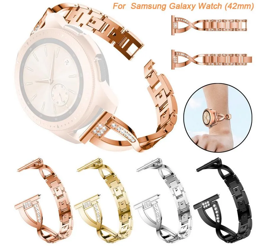 Ersättningsvaktband för Samsung Galaxy Watch 42mm / 46mm 20mm / 22mm Bredd Rostfritt stål Smart Wristbands