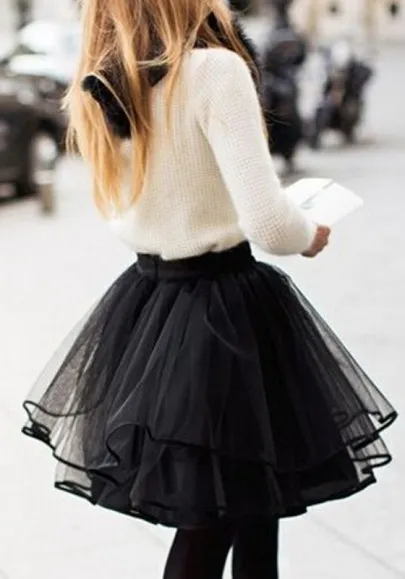 Gonna in tulle nera corta store