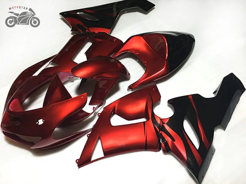 Anpassa kinesiska mässor för Kawasaki Ninja ZX636 ZX 6R 2005 2006 636 ZX6R 05 06 Mörk Röd Motorcykel Sport Fairing Kit