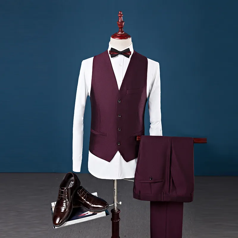 Slim Fit Men Suits Royal Blue Blazer Latest Coat Pant Designs 2017 Groom Wedding Dress Tuxedo Wine Red Suit Male 3 Pieces Suit262A