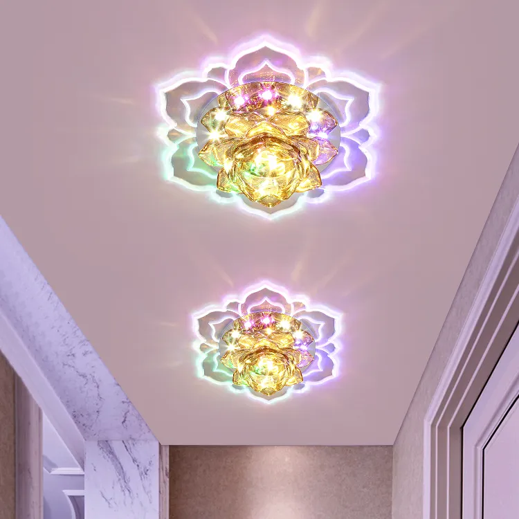 Crystal LED Spotlight Simple Modern Living Room Aisle Corridor Lights Embedded Surface Mounted Ceiling Light Porch Entrance Downlight