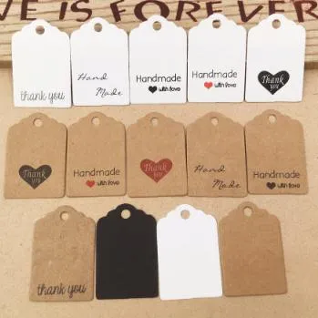 DIY Kraft Paper Tags Gift Wrap Label Blank Price Tag Kraft Gift Hang Tag Wedding Party Supplies 3x2cm 1000pcs