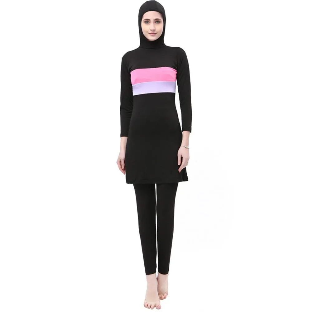 Yeni Burkinis Müslüman Mayo Mütevazı Giyim İslam Ayrılmış Kadınlar Giymek Uzun Müslüman Mayo Hijab Müslüman Mayo