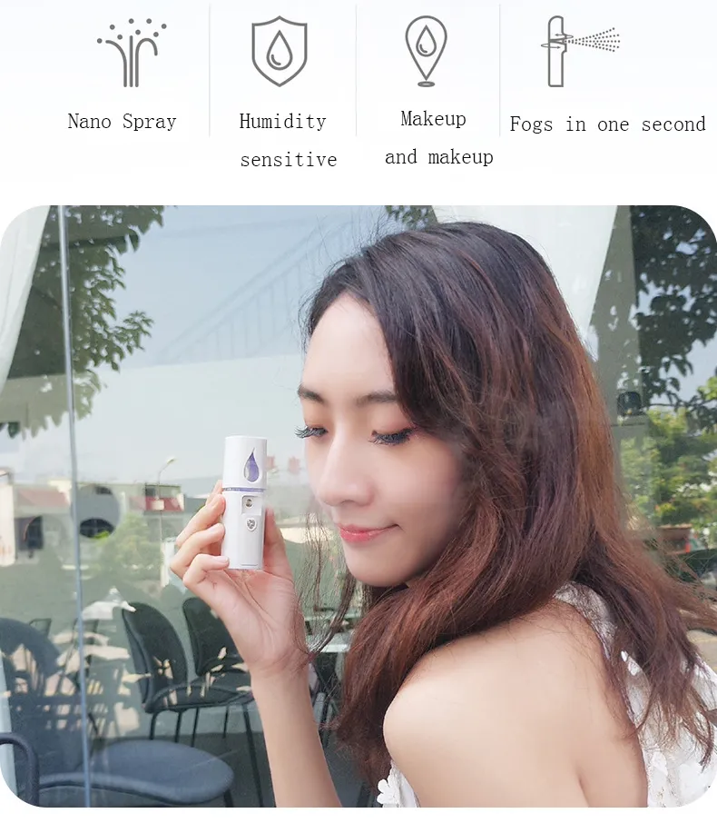 Nano Spray Medidor de humedad de belleza facial de mano Humidificador de  aire Pulverizador automático de