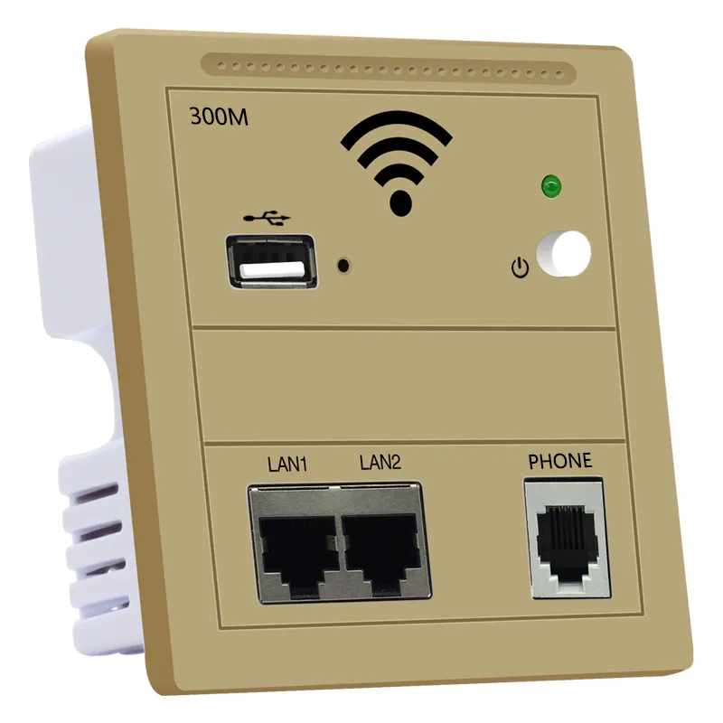 300 Мбит / с Eustandard Mar Router 86 Тип Панель в настенной беспроводной точке доступа с двойной LAN RJ45 USB и RJ11 Phonies Wi-Fi для отеля в Wall AP