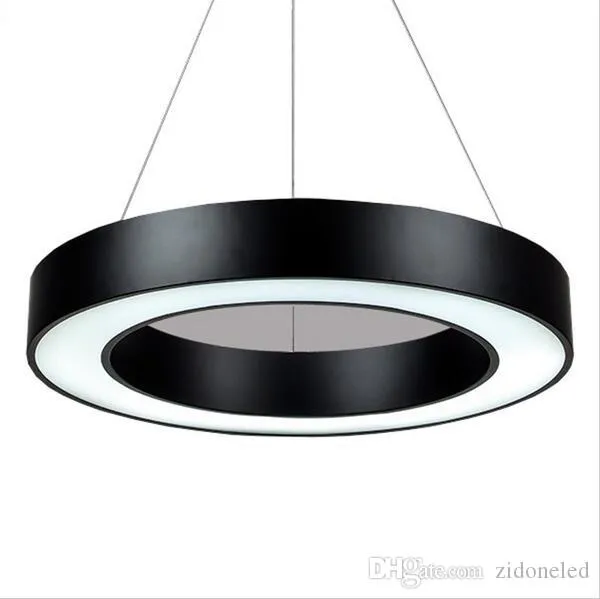 Modern Minimalism Annulus Led Pendant Lights Suspension Hanging Lighting Office Pendant Light Matte Metal Round Drop Lighting Fixtures