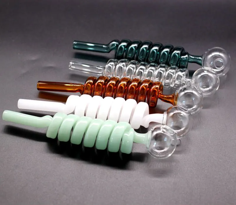 Multi-colors Glaspfeifen Gebogene Glasölbrenner Pfeifen 9 cm Länge 1,5 cm Durchmesser Ball Balancer Wasserpfeife