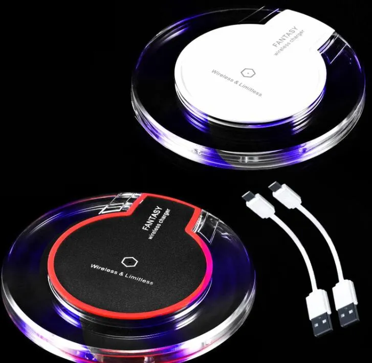 Crystal Qi Wireless Charger Portable Wireless Charger Qi Standard Charging Dock Charging Pad Receiver Wireless Charger