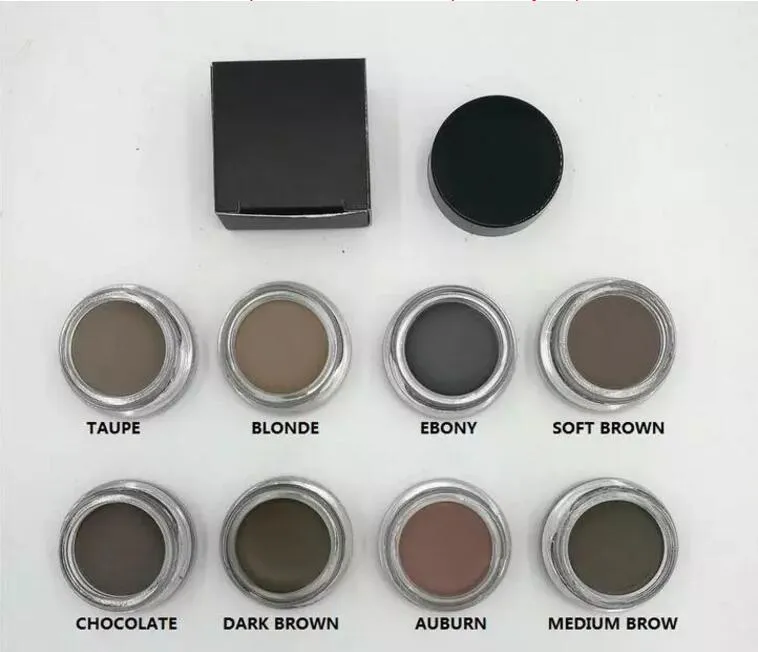 Helt nytt ögonbryn Pomade Enhancers Waterproof Makeup Eyebrow Cream 8 Färger med detaljhandelspaket DHL gratis