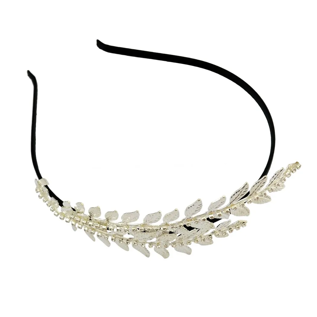 Vintage stile in argento placcato oro foglie per capelli moda fascia per le donne gioielli