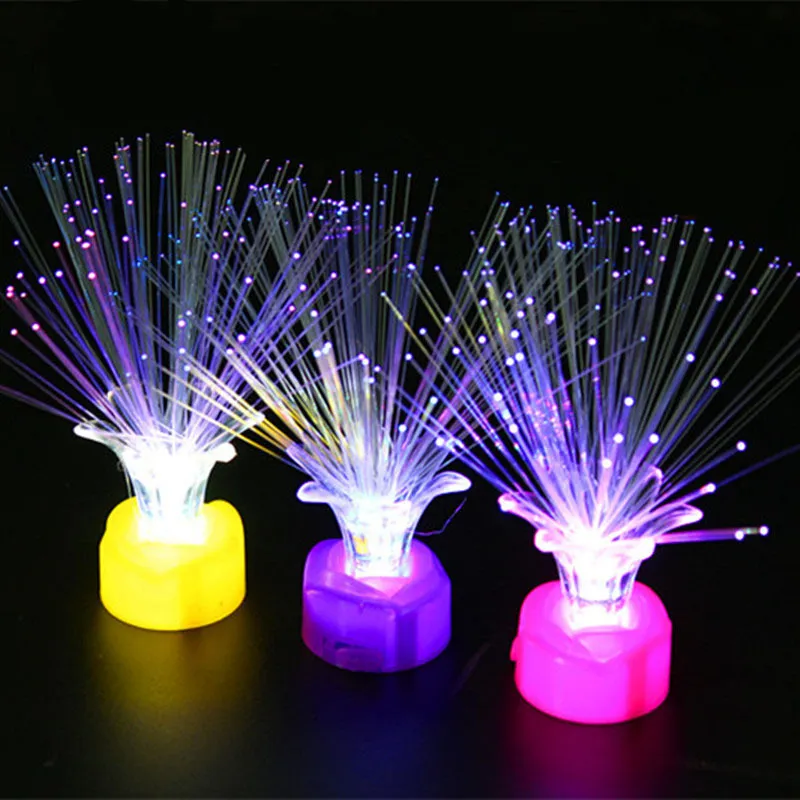 Renkli Gül Çiçek Fiber Gece aydınlatması LED lambası Çocuk Oyuncakları Ev Dekorasyon Sevgililer Günü Glow Parti Malzemeleri