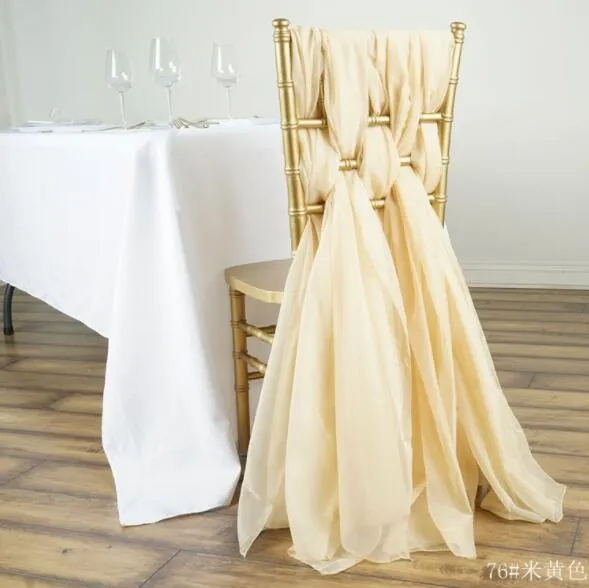 Wholesale Chiffon Chair Sashes for Wedding Decorations 55cm Wide 200cm Long 100 Polyester Customizable Reusable Washable Plain Dyed Perfect