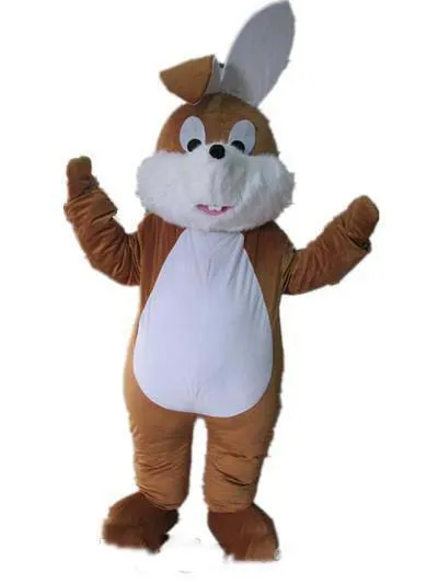 2019 Remise usine chaude un costume de mascotte de lapin brun avec une petite bouche pour adulte à porter à vendre