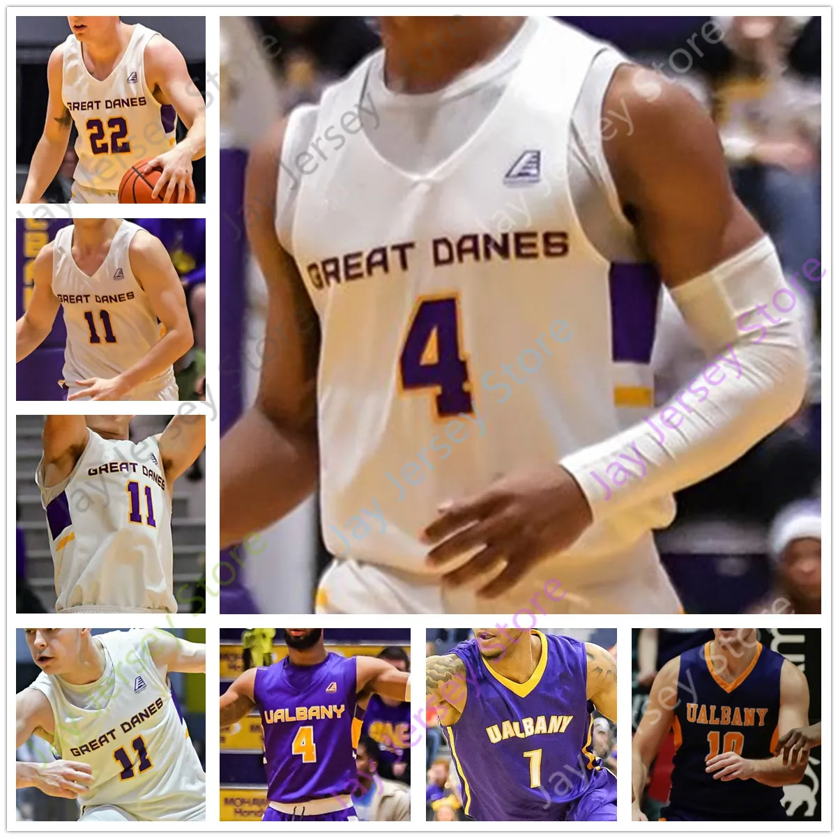 2020 Albany Great Danes Basketball Jersey NCAA College Ahmad Clark Cameron Healy Rizzuto Hutcheson Malachi De Sousa Hansen Lulka Lauderdale