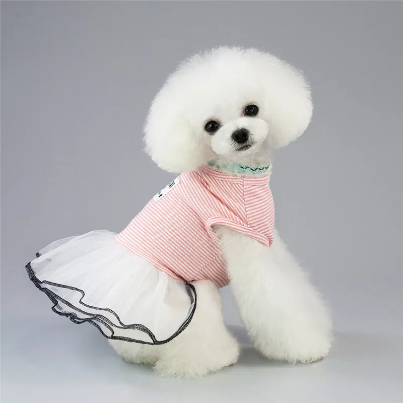 Stripe Tutu Dress Apparel Pet Dog Dresses Black Dogs Mini Virts Fashion Cloths