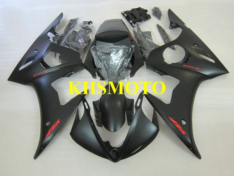 مجموعة قوالب حقن لأعلى ياماها YAMAHA YZFR6 05 YZF R6 2005 YZF600 ABS بلاستيك مطفي أسود Fairings set + Gifts YN35