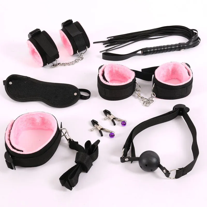  Purple 10 Pc Bondage and Restraint Kit, BDSM, Submissive Sex  Handcuffs, Ankle Sex Cuffs, Whip, Ball Gag, Leash, Collar, Rope, Nipple  Clamps, Blindfold Mask : Health & Household