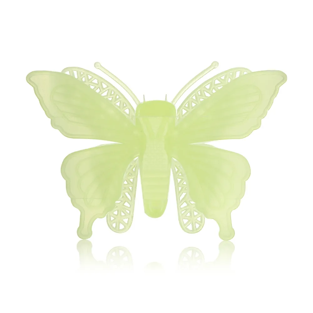 Autocollants muraux fluorescents, décorations lumineuses en forme de papillon 3D, 6 pièces