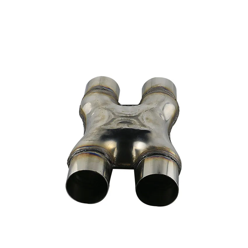 Ship Stainless Steel 201 Muffler 2 5'' 3'' In Out Car Exhaust System X-pipe in 1 mm thickness Universal M209n