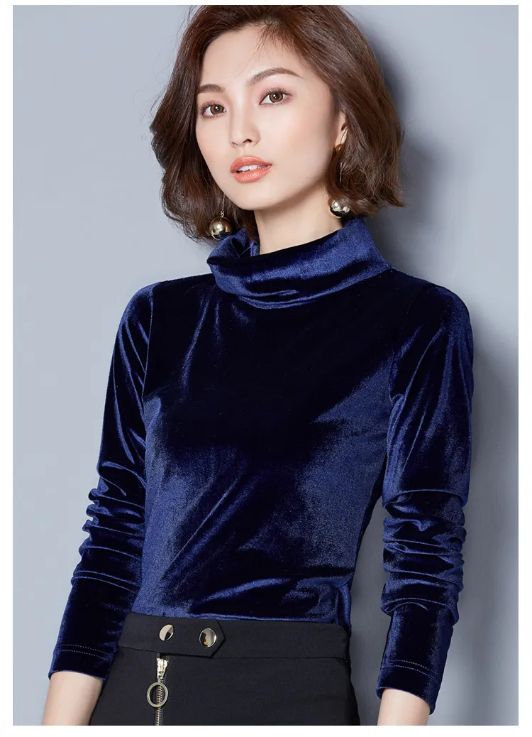 Velvet turtleneck top