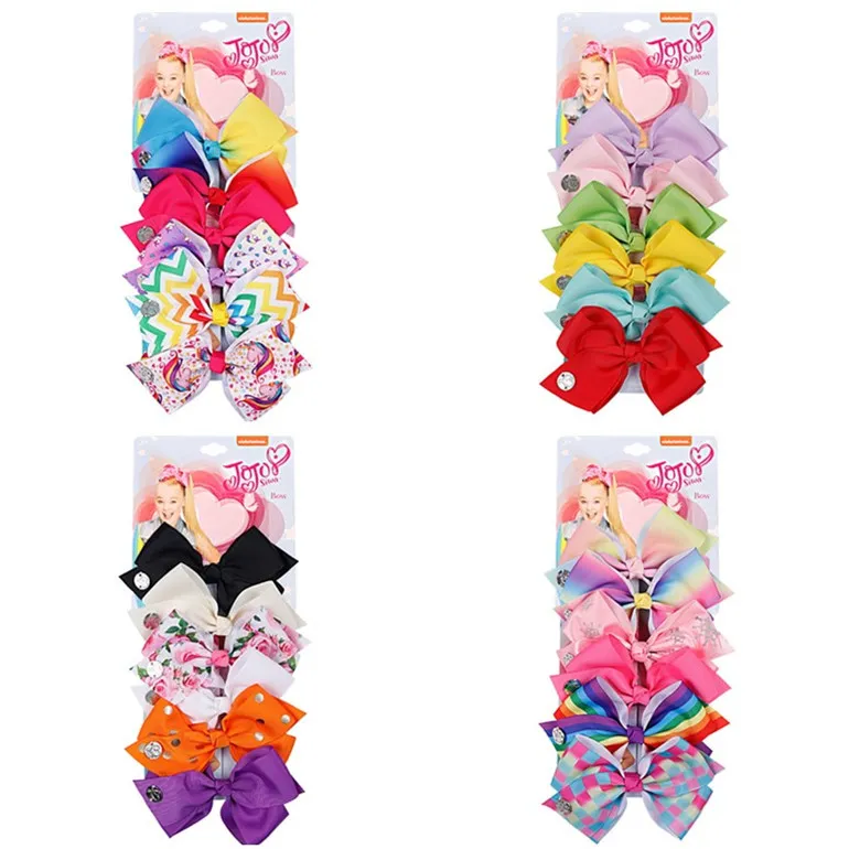 Hot Baby Girls Barrettes 24 Colors 5.6 "JoJo Hair Łęki Dziewczyny Kolorowe Barrettes Akcesoria do włosów Dziecko Rainbow Unicorn Kids Alligator Clip