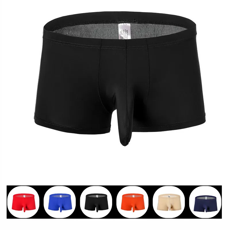 Underpants 2021 Mens Underwear Boxers Elephant Trunk Translucent Sexy Ice  Silk Sleeves Pouch Boxershorts Men From Manteau, $45.62