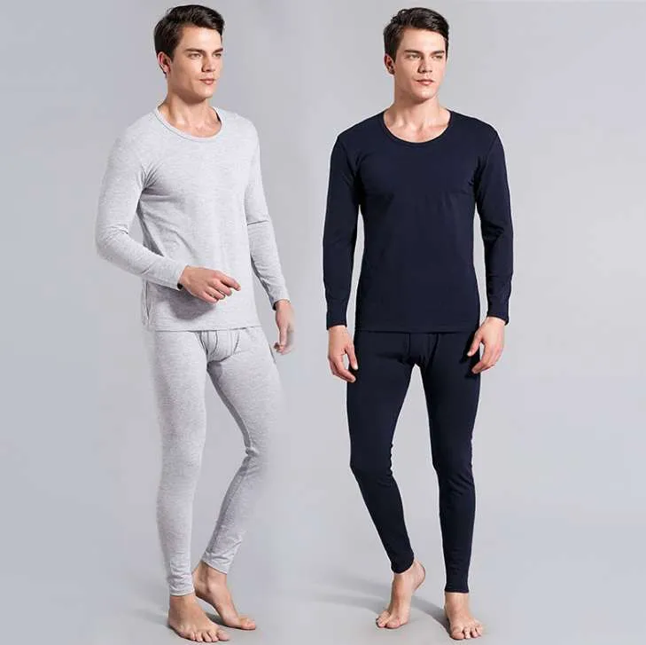 Herfst en Winter Heren Ondergoed Kleding Mannen Warm Lange Johns Effen Kleur Tight Leggings Houd warm in koud weer heet