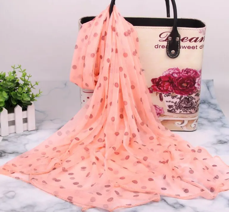 8 farbe größe160 * 80 cm mode wild shar bunte dot chiffon long seide schal schal strand wickeln ladys reise schals klassisch rosa schwarz grün