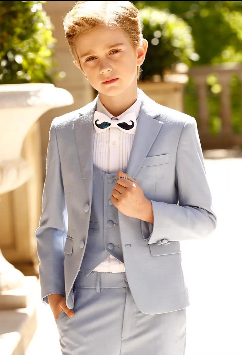 Grey Three Piece Boys Tuxedo Set 2018 New Design For Formal Events And  Dinner Suits Affordable Kids Grey Wool Trousers With Jacket, Pants, And  Vest Ti256Q From Juju66, $60.66 | DHgate.Com