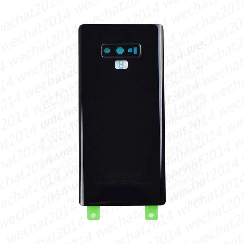 100 stks batterij deur achterkant behuizing cover glazen kap voor Samsung Galaxy Note 9 N960A N960F met zelfklevende sticker Camera Cover